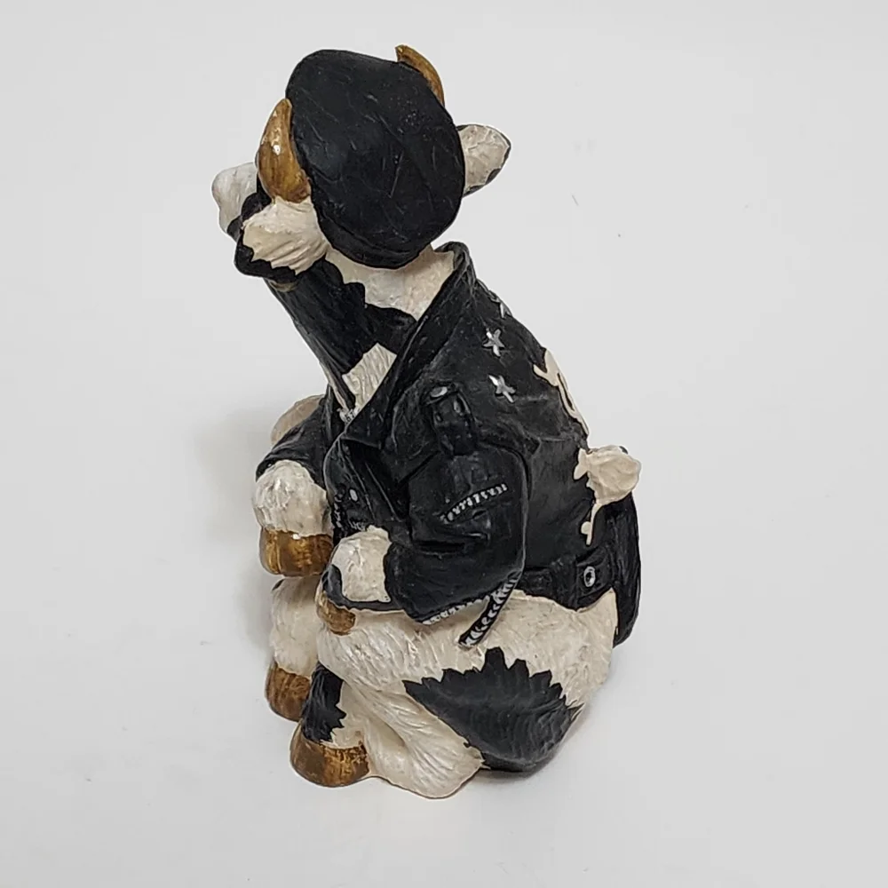 Enesco Highway Holsteins Biker Cow Figurine 5
